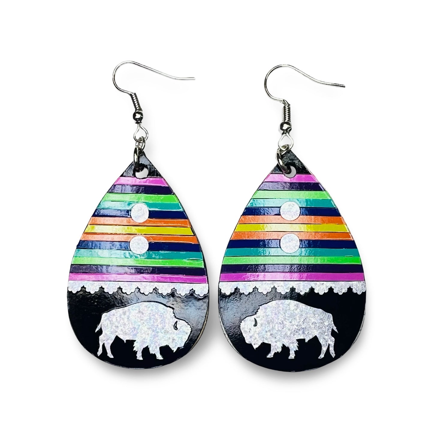 WW Large Tear Drop Vinyl Earrings
