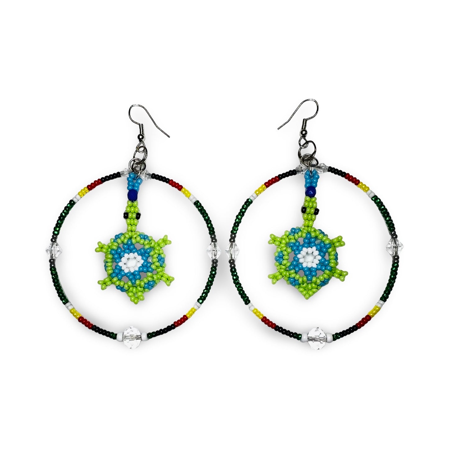 LZ Beaded Hoop w/ Turtle Earrings