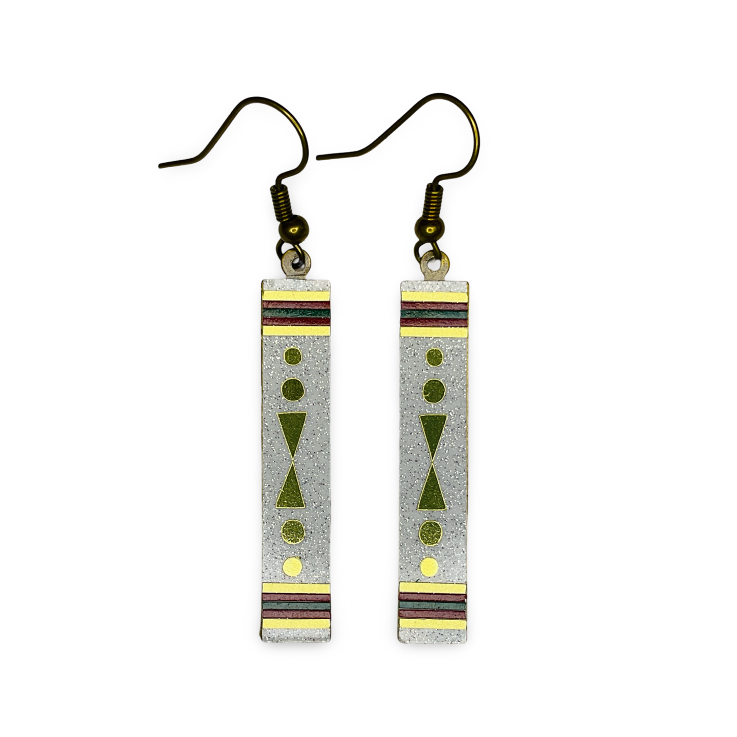 WW Vinyl on Metal Slat Earrings