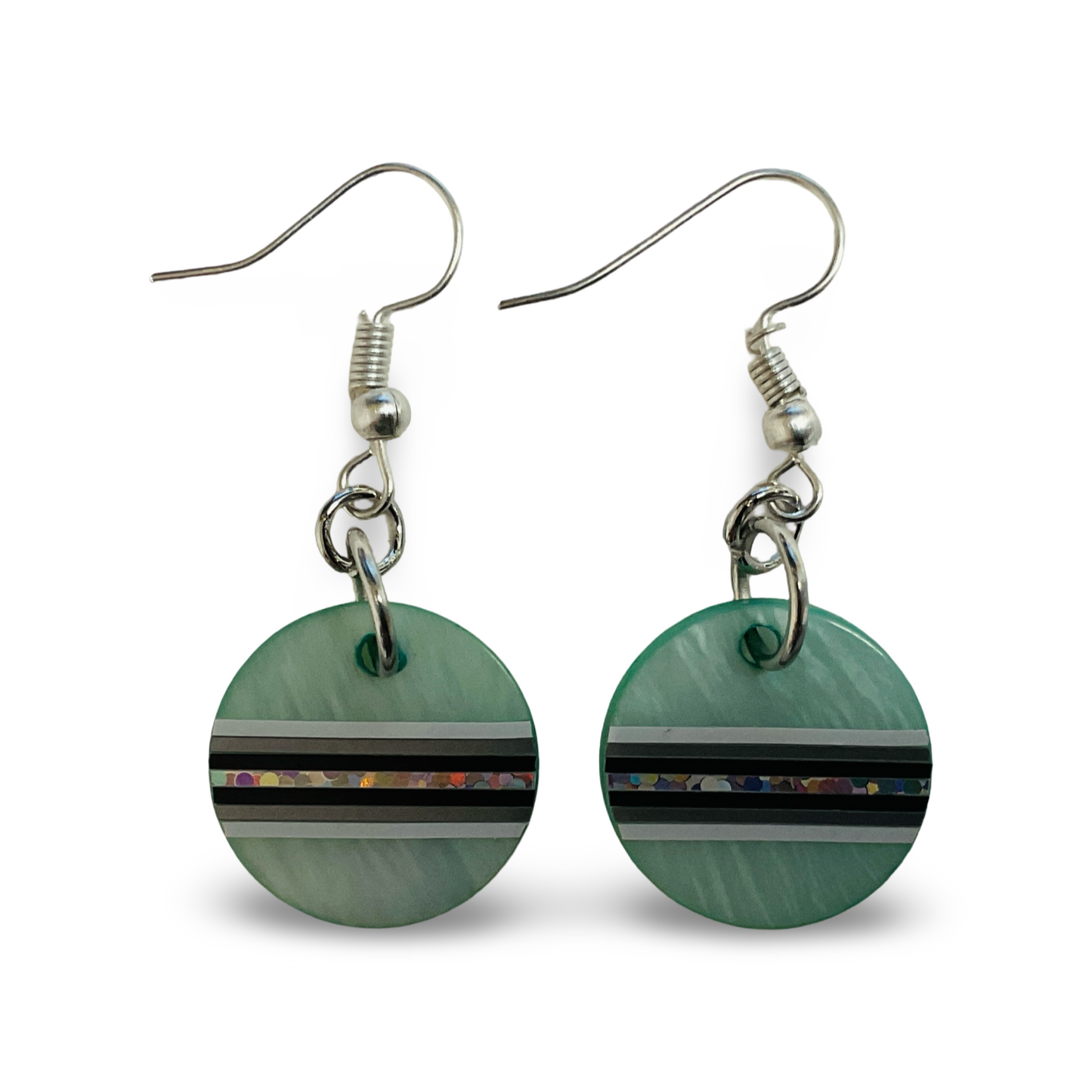 WW Vinyl Blue Abalone Earrings