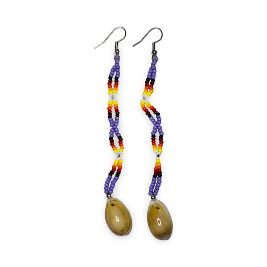 RBE Beaded Drop w/ Charm Earrings
