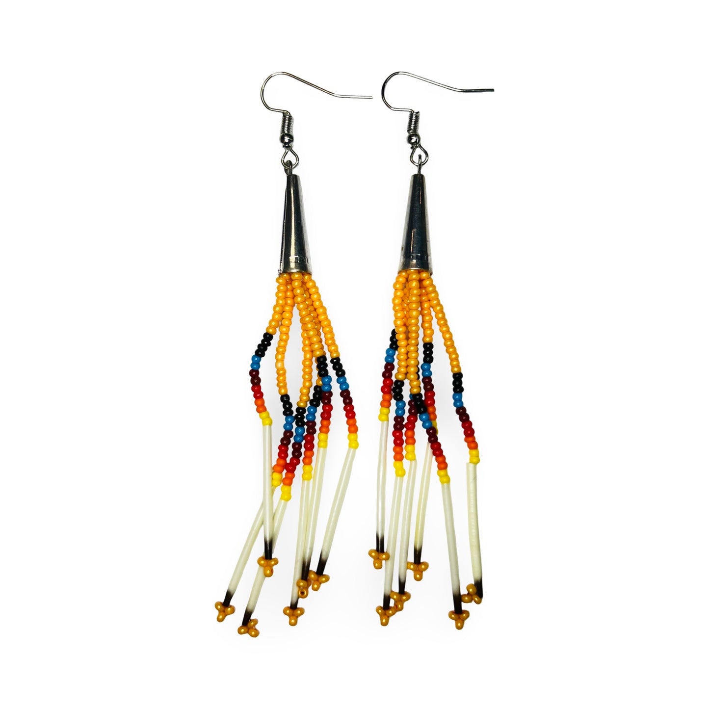 SHMH Beaded Fringe w/ Quill Earrings