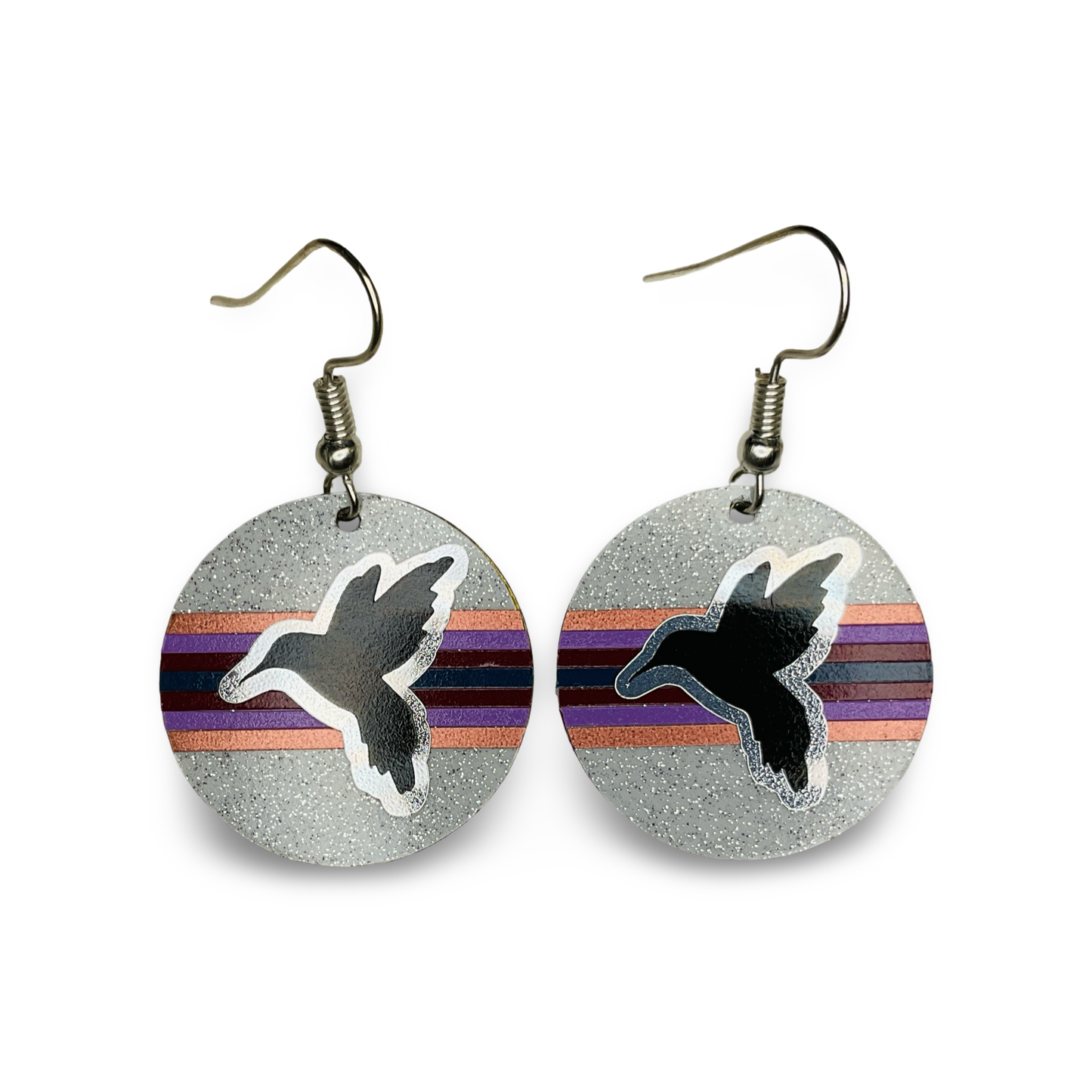 WW Round Vinyl on Metal Earrings