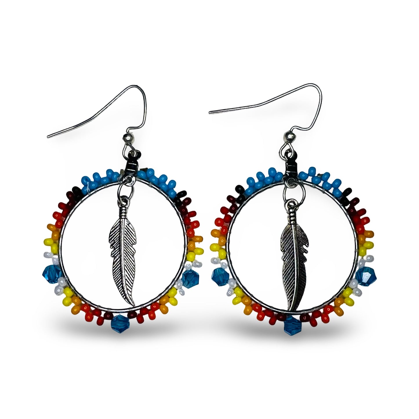 RBE Hoop Feather Earrings