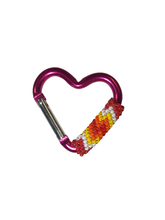 FH Beaded Heart Carabiner