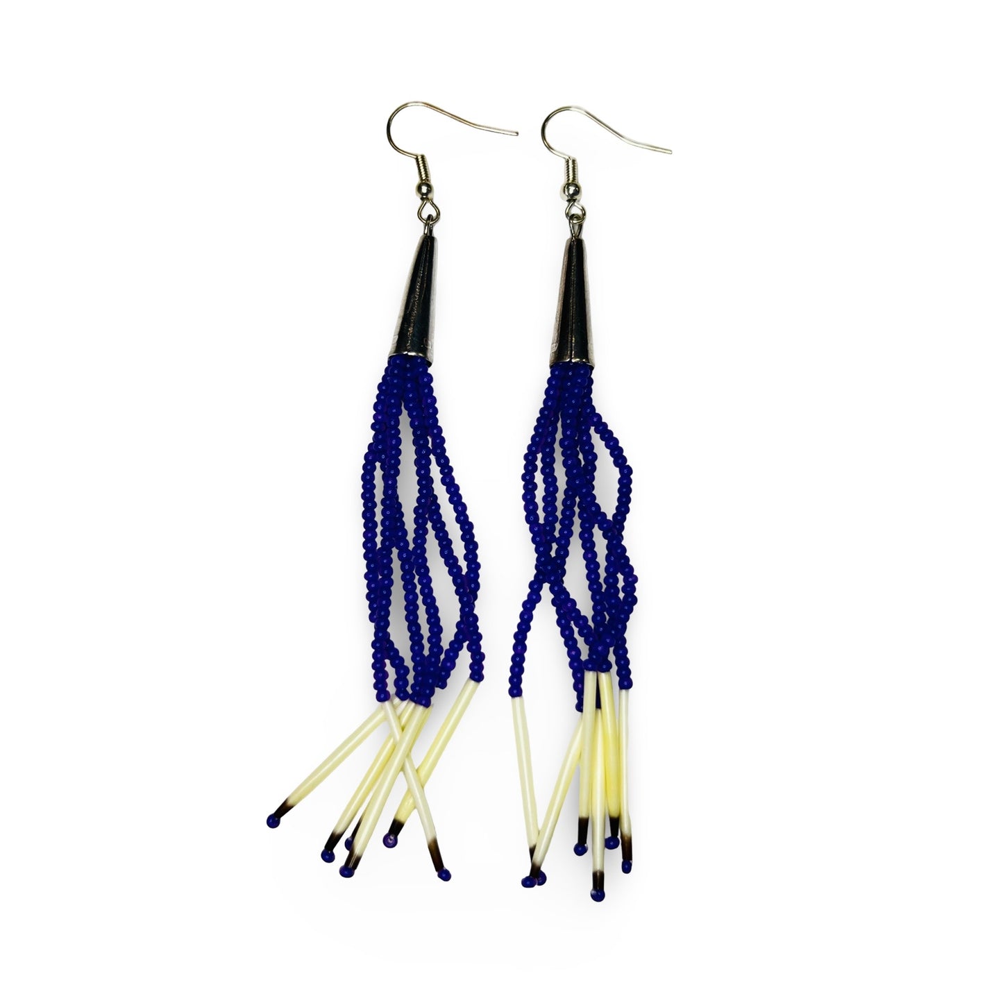 SHMH Beaded Fringe w/ Quill Earrings