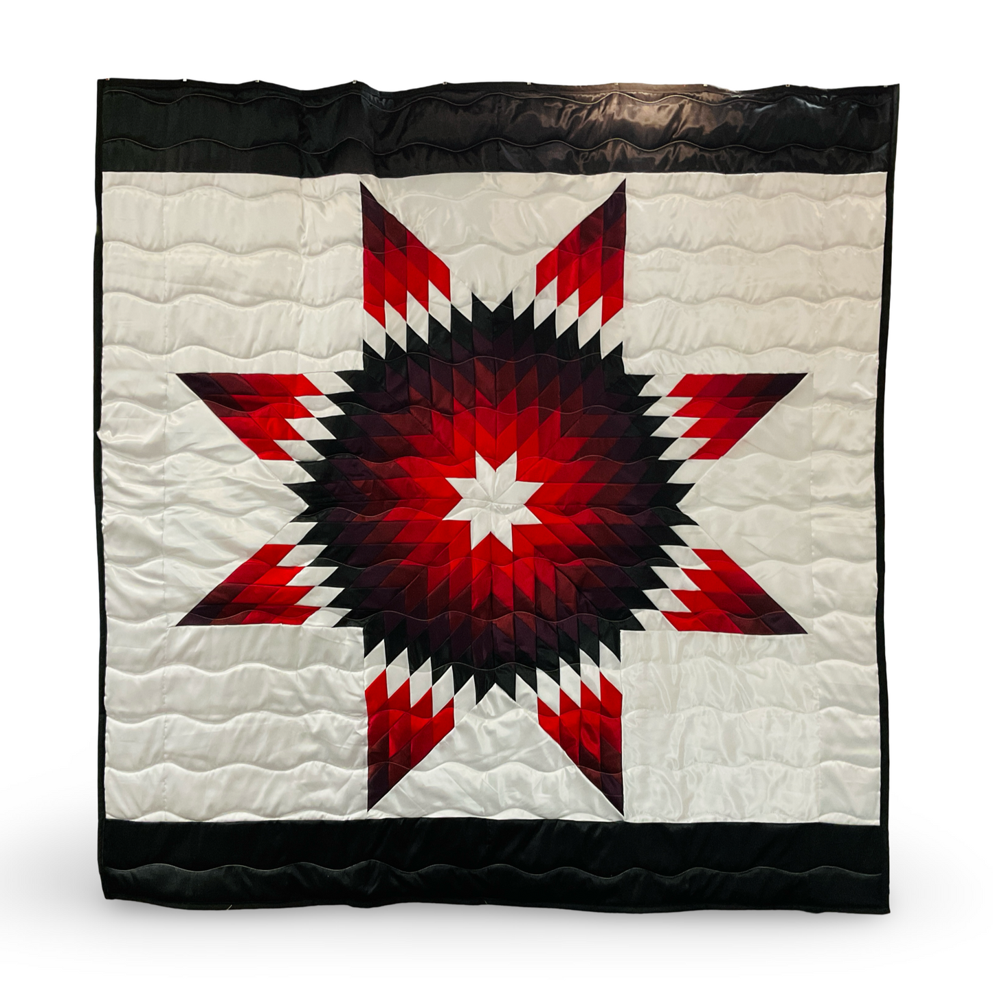 KIC White/Red Satin Star Quilt