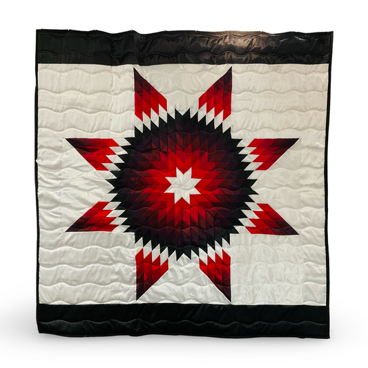 KIC White/Red Satin Star Quilt