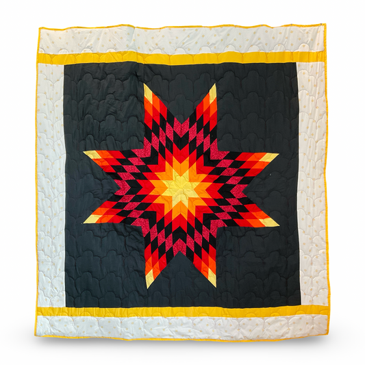 SC Floral Four Direction Full Cotton Star Quilt