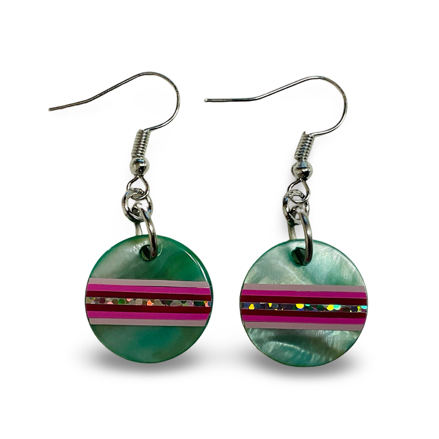 WW Vinyl Blue Abalone Earrings