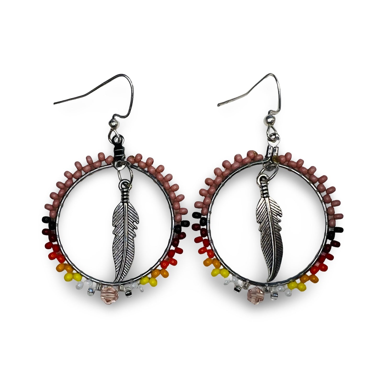 RBE Hoop Feather Earrings