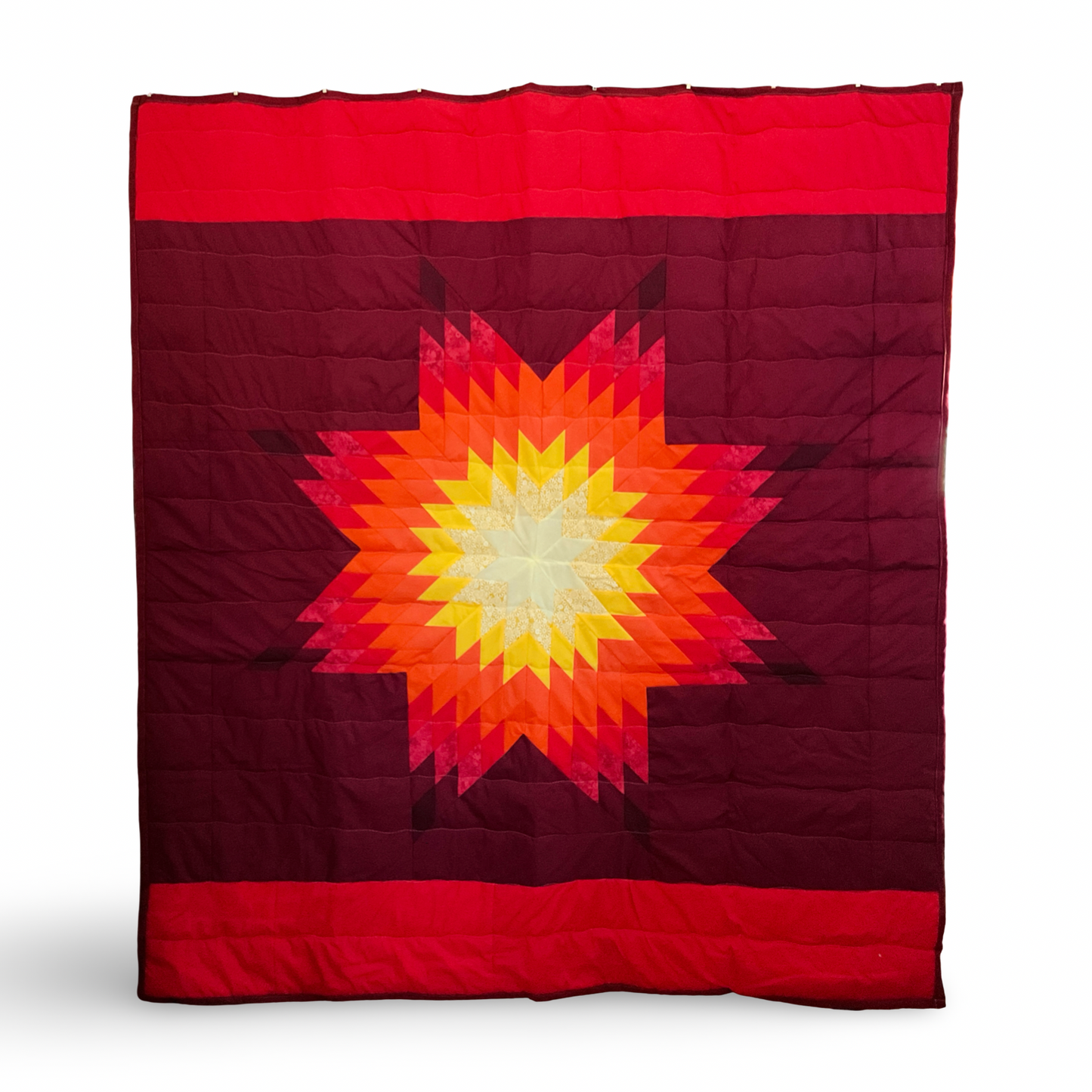 JBE Maroon/Red Queen Cotton Star Quilt