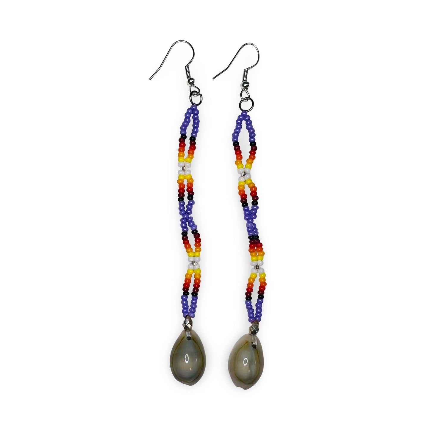 RBE Bead w/ Cowrie Shell Earrings