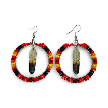 DYH 2" Feather & Bead Earrings