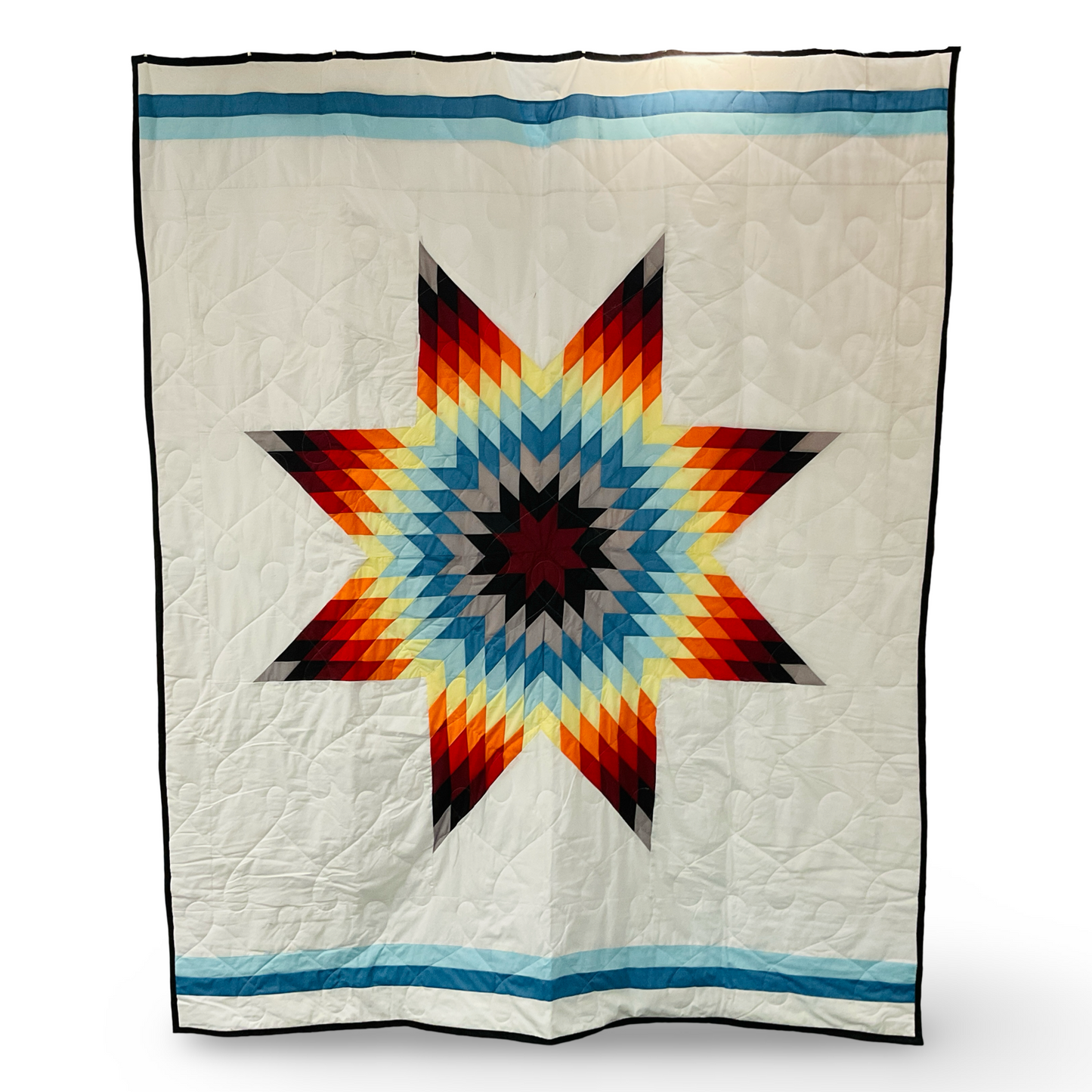 CH Red Blue Cotton Queen Star Quilt