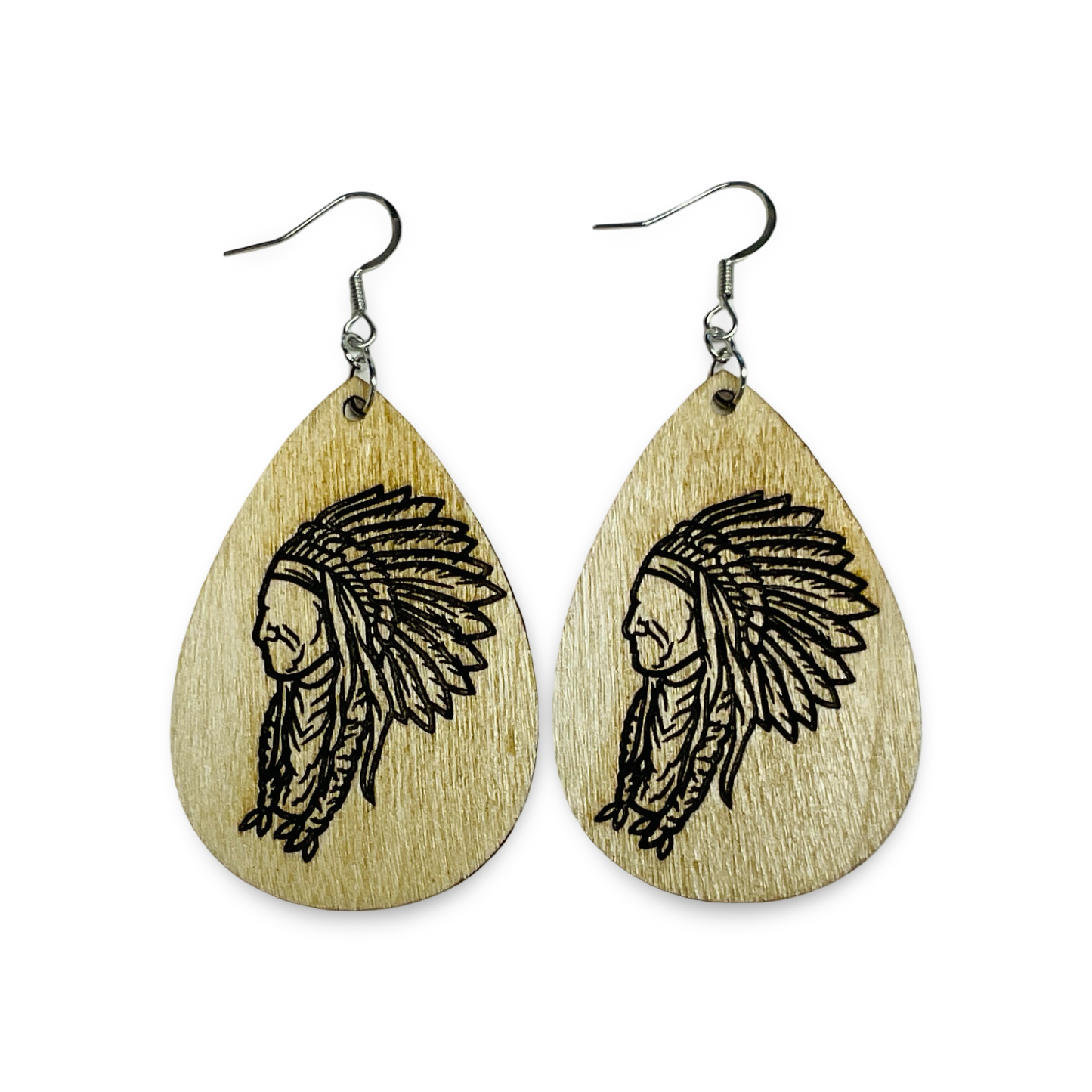 MH Wood Etched Earrings