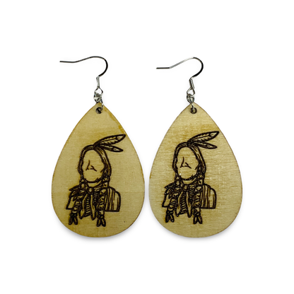 MH Wood Etched Earrings