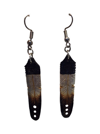 DYH Painted Top Feather Earrings