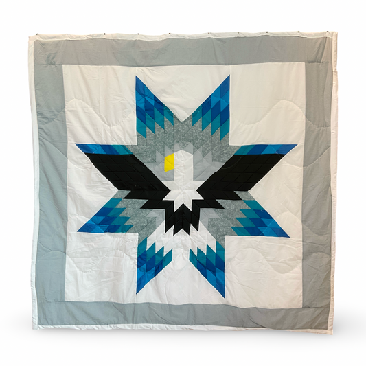KHP Blue Eagle Queen Cotton Star Quilt