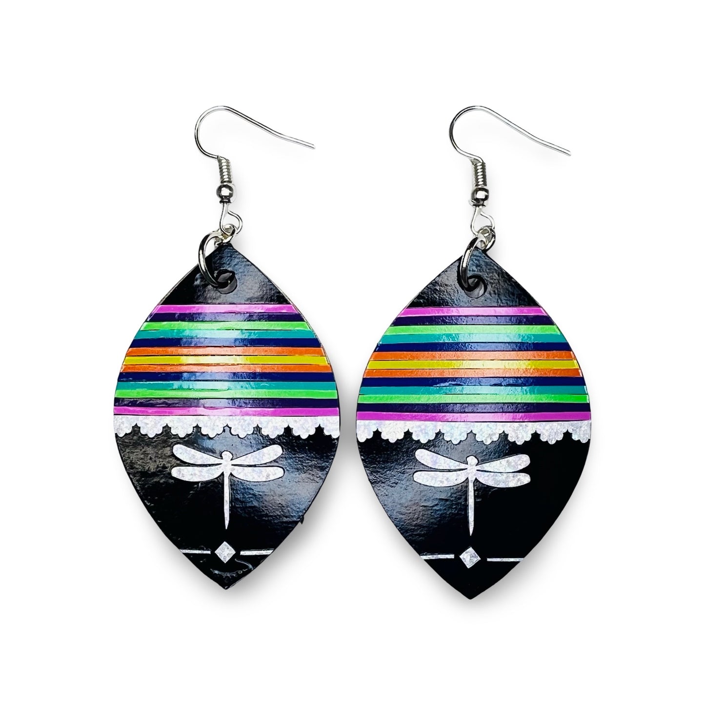 WW Large Tear Drop Vinyl Earrings