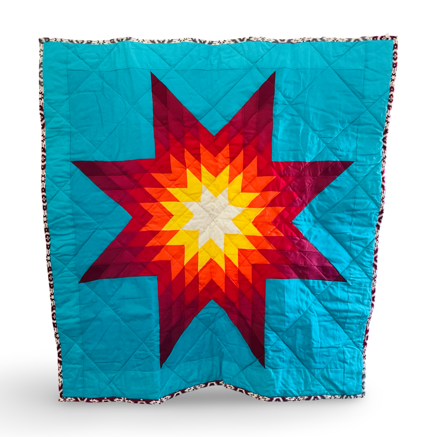 CR Turquoise Sunrise Baby Star Quilt
