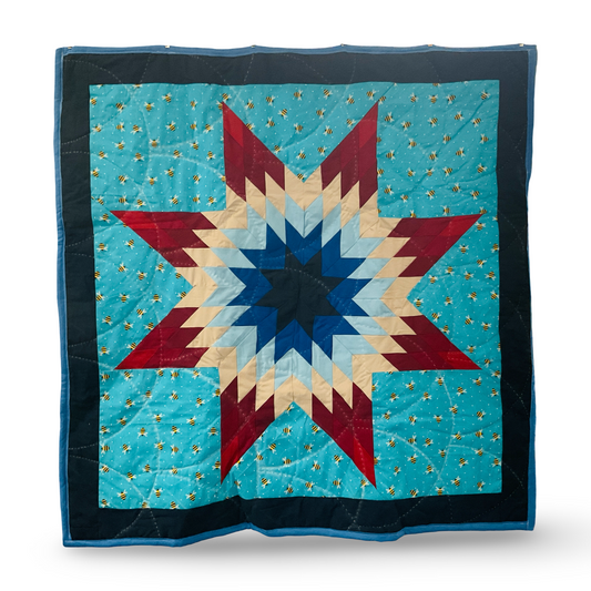 CEH Blue Bumblebee Baby Star Quilt