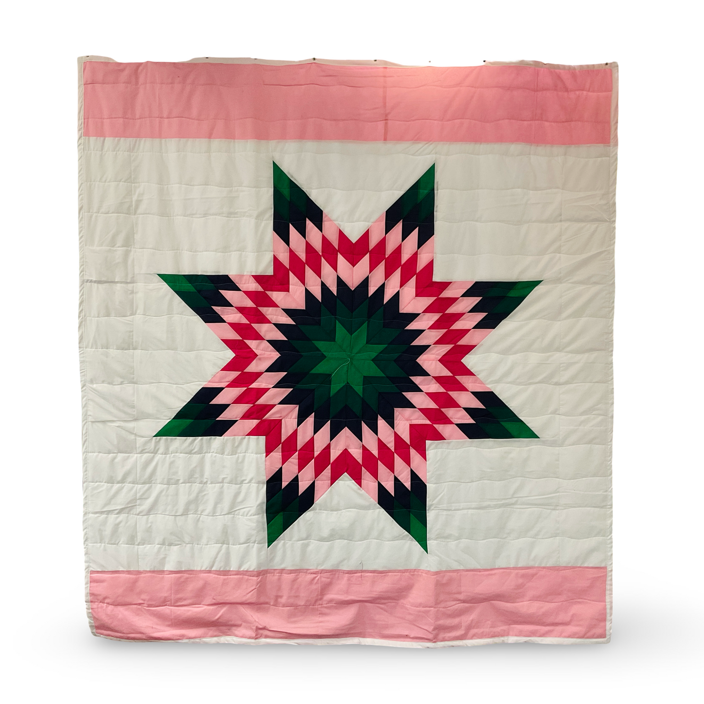 JBE Pink/Green Queen Star Quilt