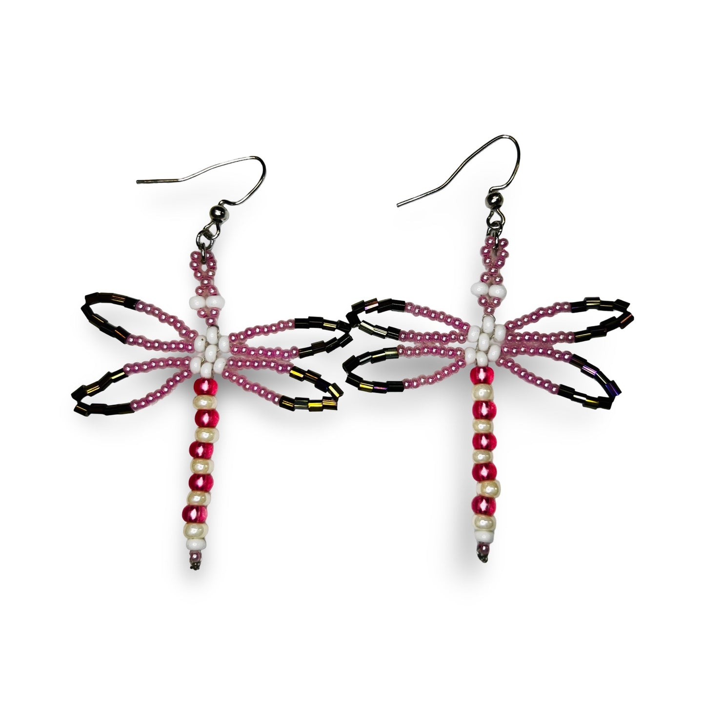 CWT Large Beaded Dragonfly Earrings