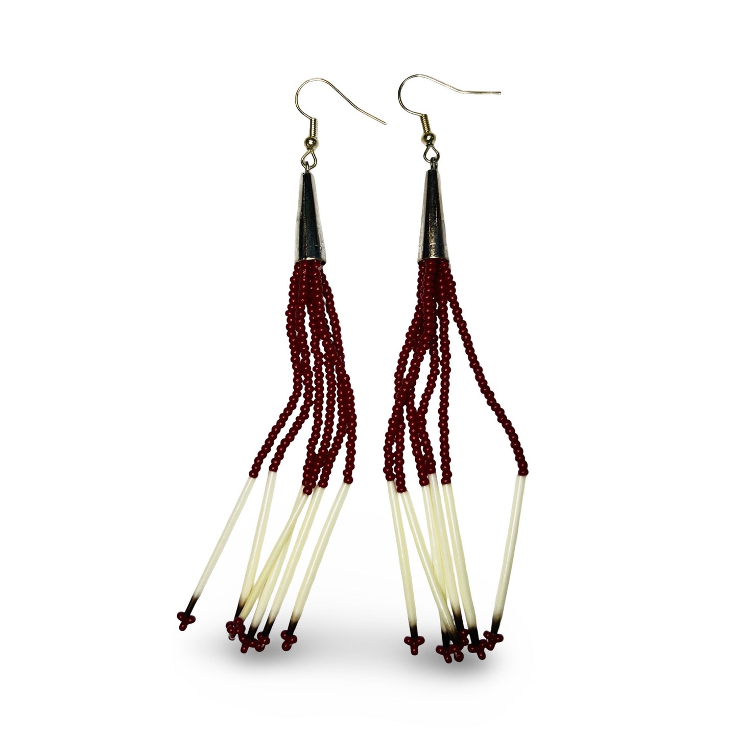 SHMH Beaded Fringe w/ Quill Earrings