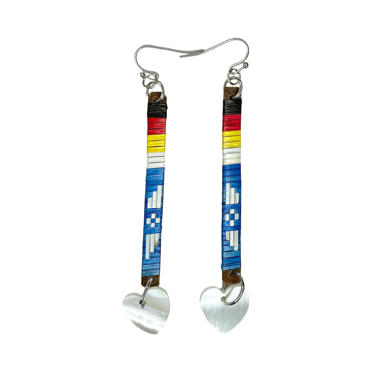 CRC Slat Heart Abalone Quill Earrings