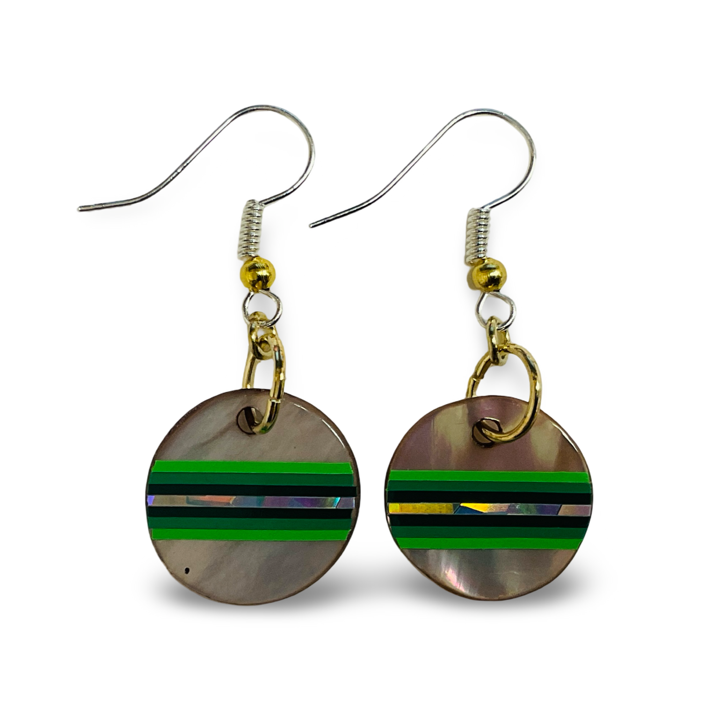 WW Vinyl Brown Abalone Earrings