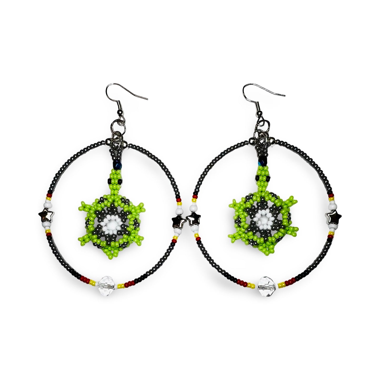LZ Beaded Hoop w/ Turtle Earrings