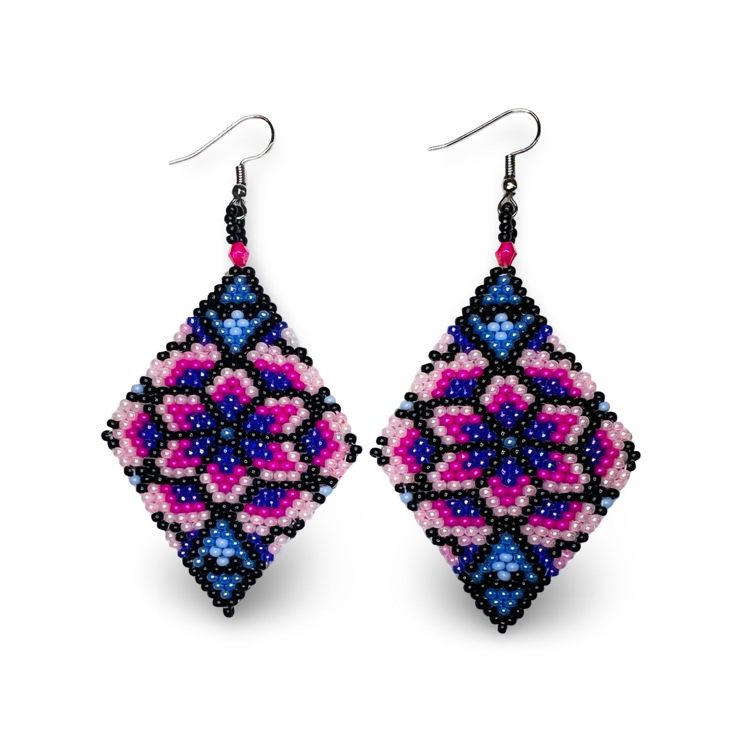 LZ Purple & Black Brickstitch Earrings