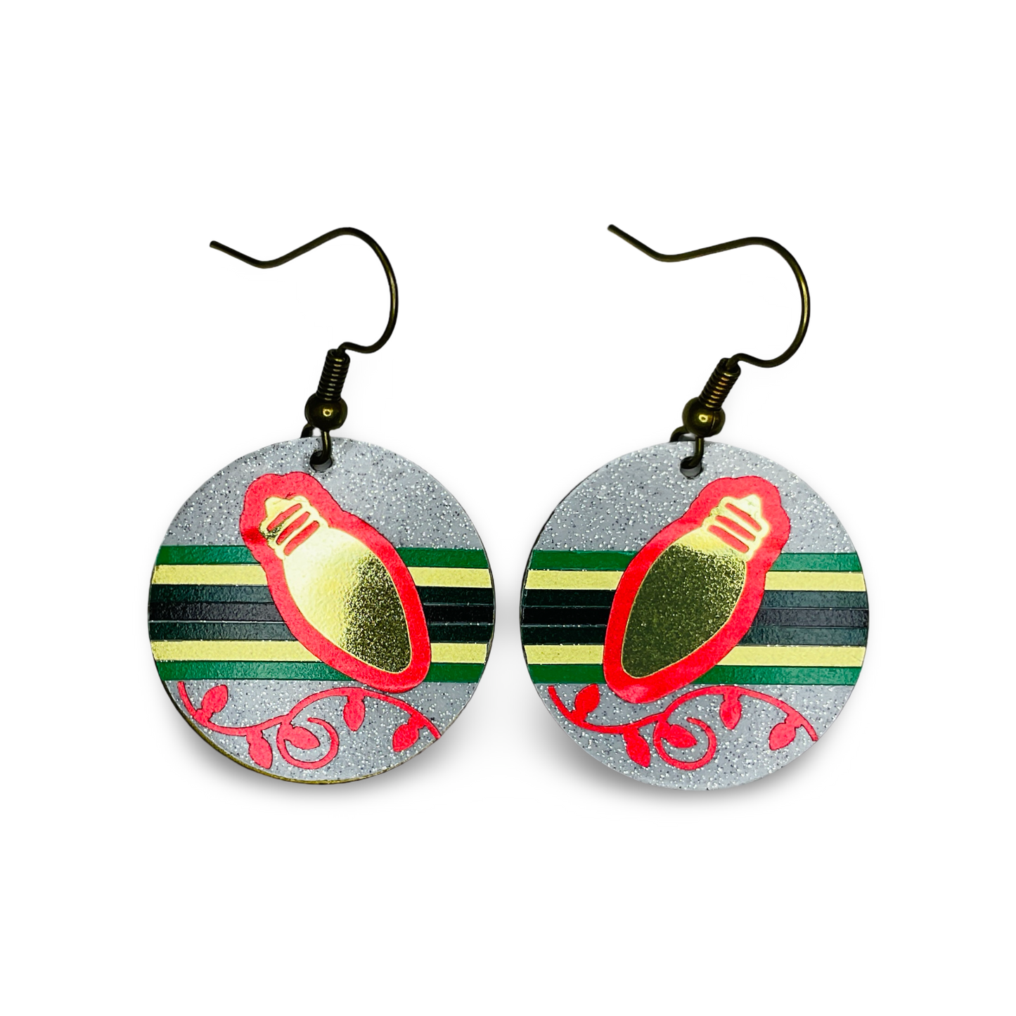 WW Round Vinyl on Metal Earrings