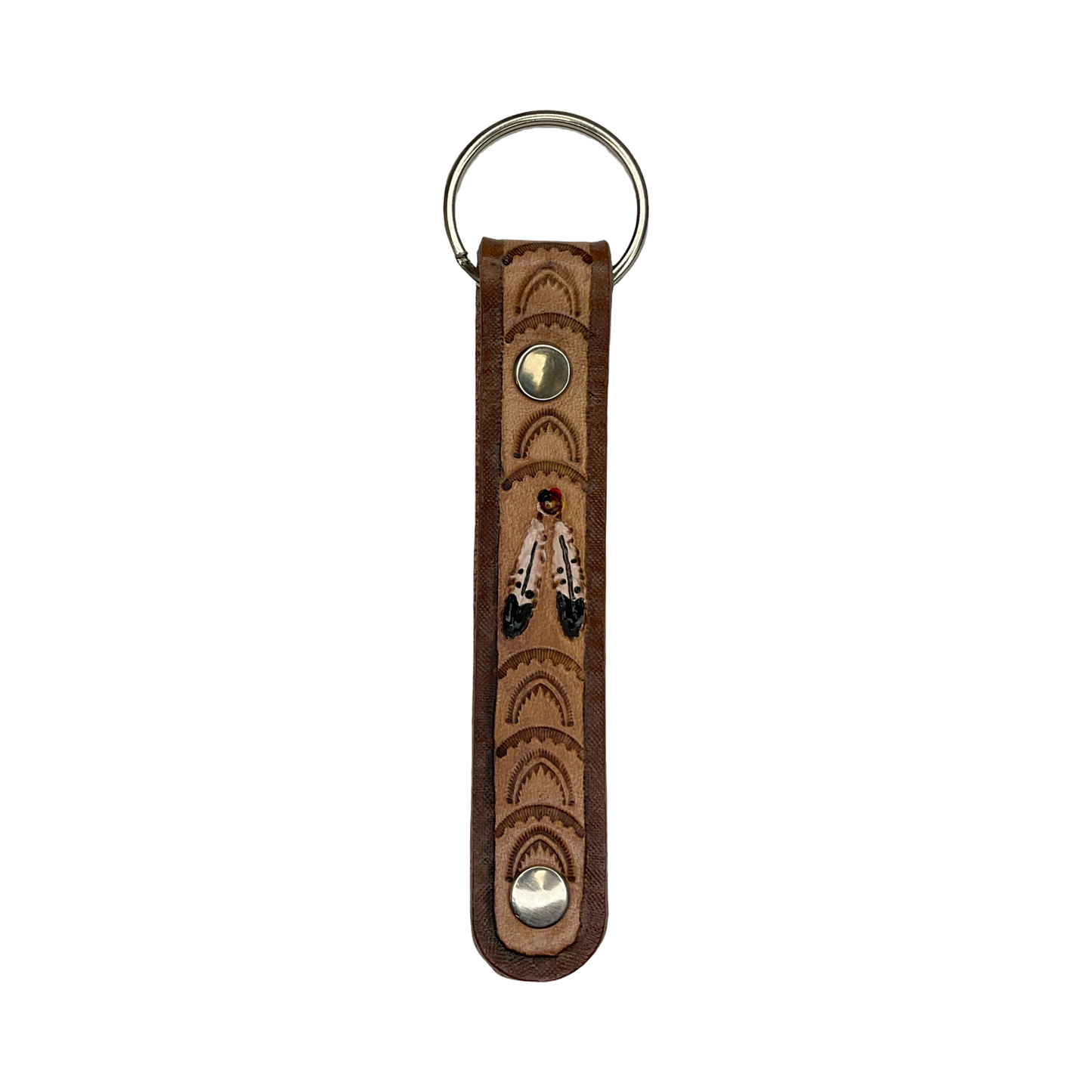 TEB Stamp Leather Keychain 4"
