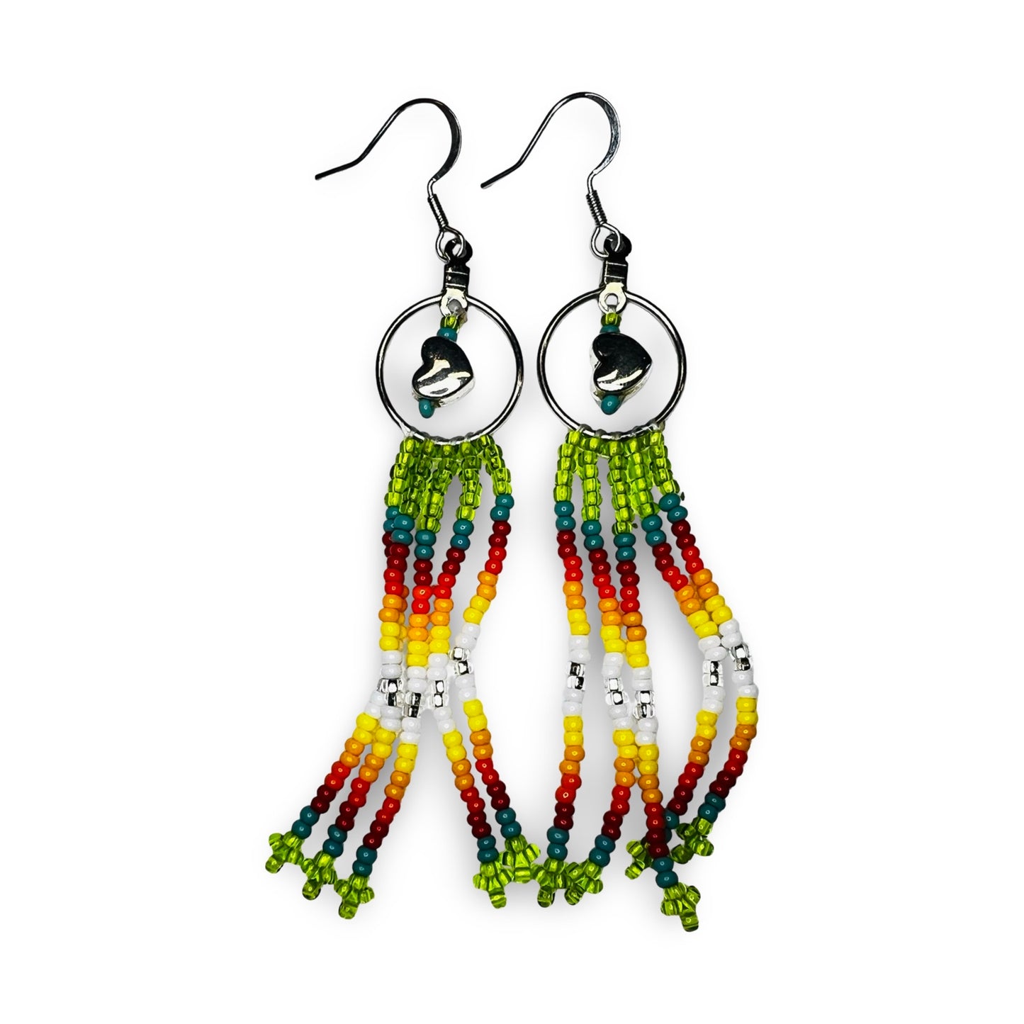 JR Fringe w/ Hearts Earrings