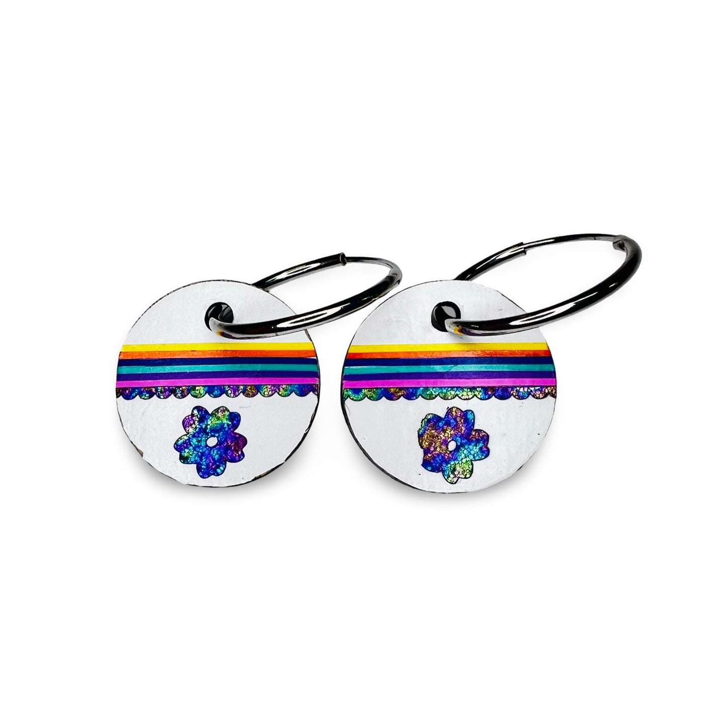 WW Small Vinyl on Wood Earrings