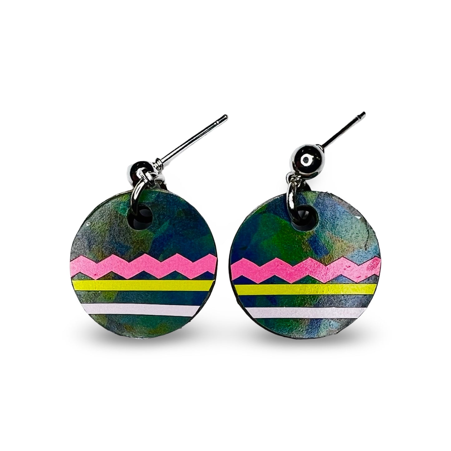 WW Small Vinyl on Wood Earrings
