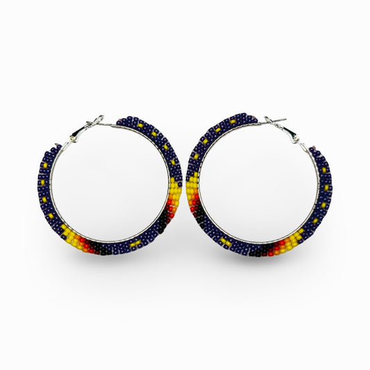 DYH 2.5" Beaded Hoop Earrings