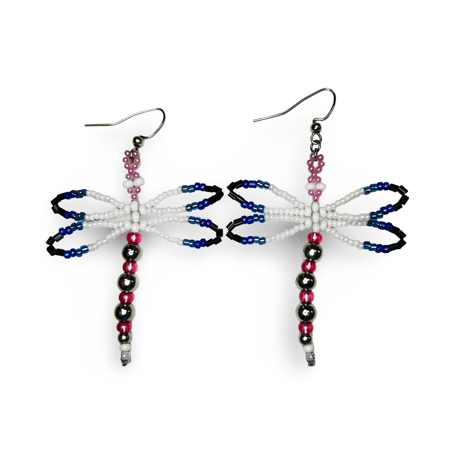 CWT Large Beaded Dragonfly Earrings