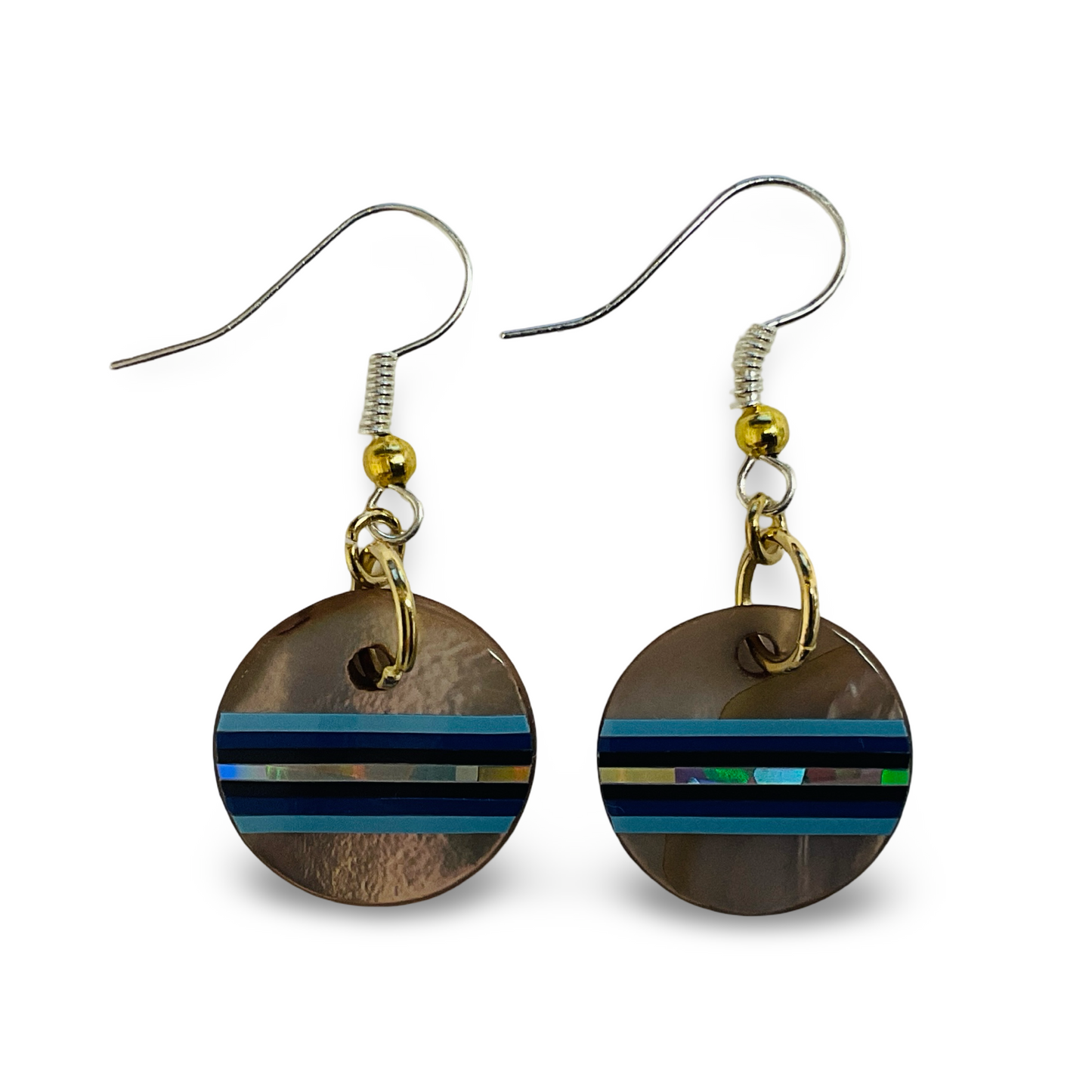 WW Vinyl Brown Abalone Earrings