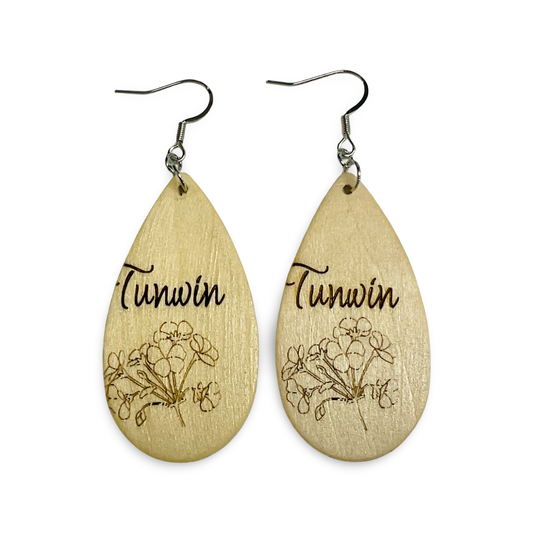 MH Wood Etched Earrings