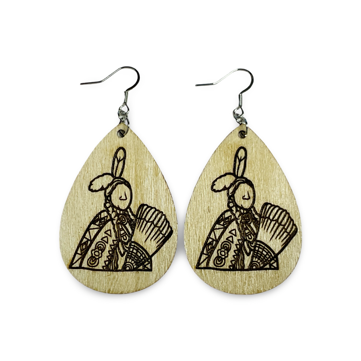 MH Wood Etched Earrings