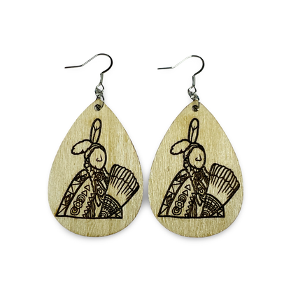 MH Wood Etched Earrings