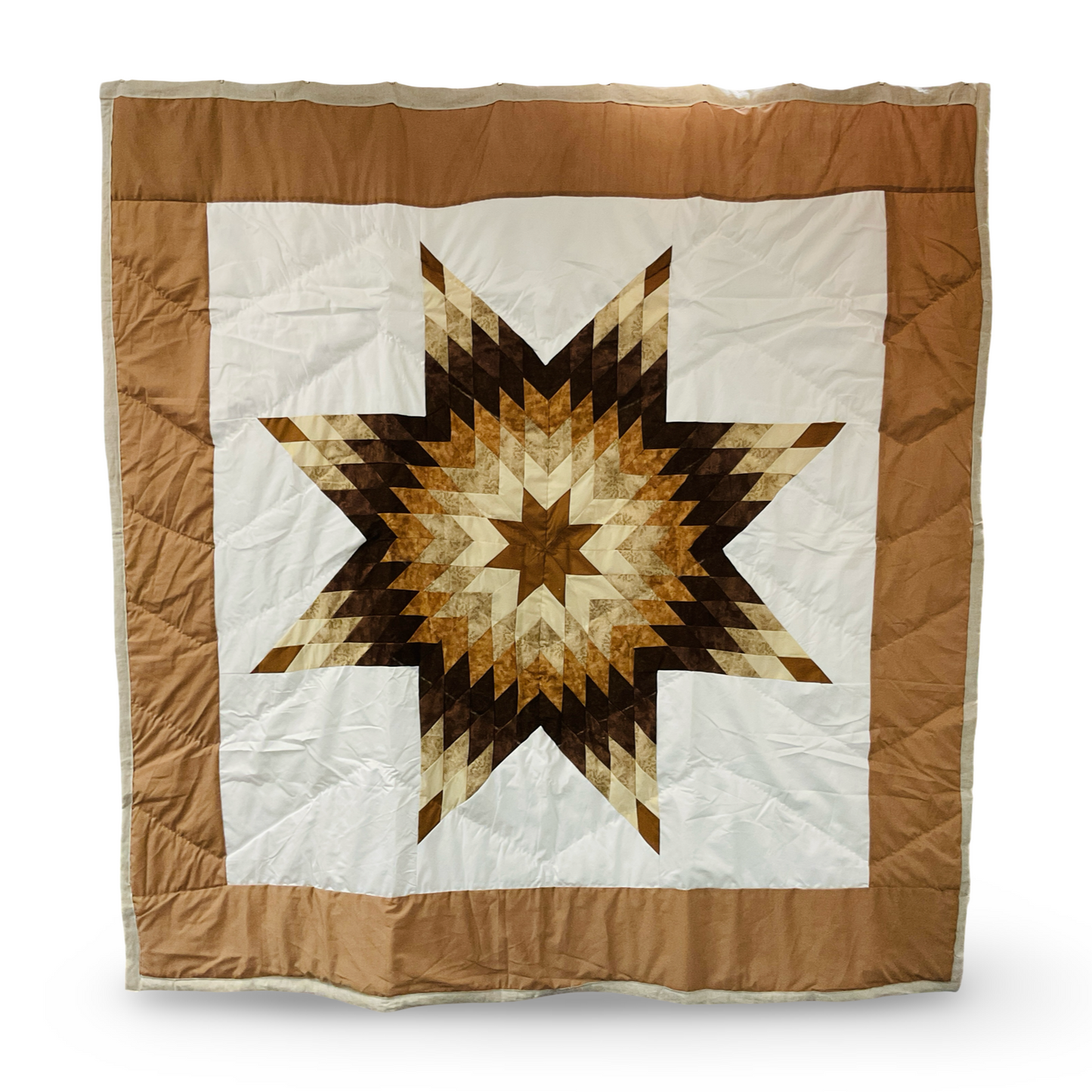 KHP White/Beige Queen Star Quilt
