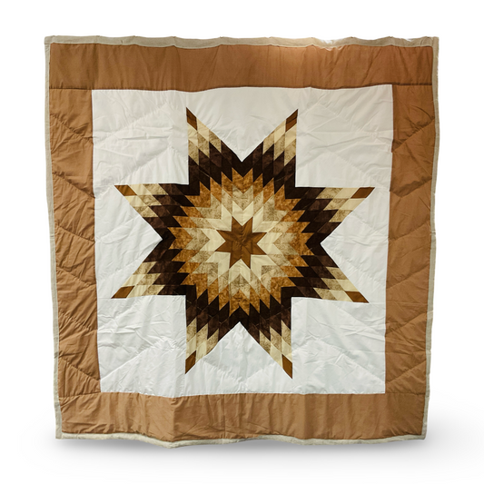 KHP White/Beige Queen Star Quilt
