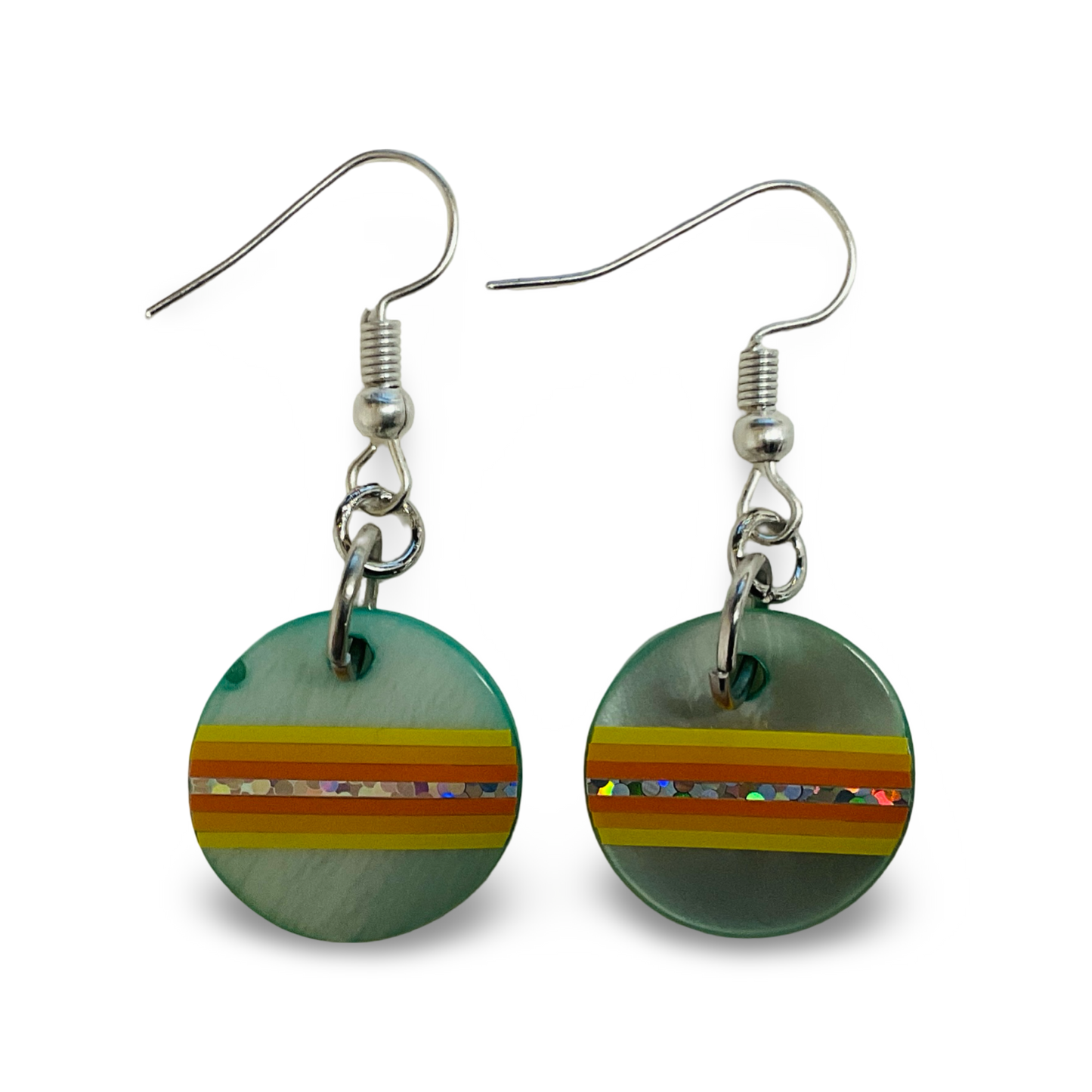 WW Vinyl Blue Abalone Earrings