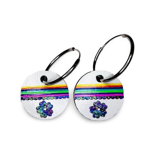 WW Small Vinyl on Wood Earrings