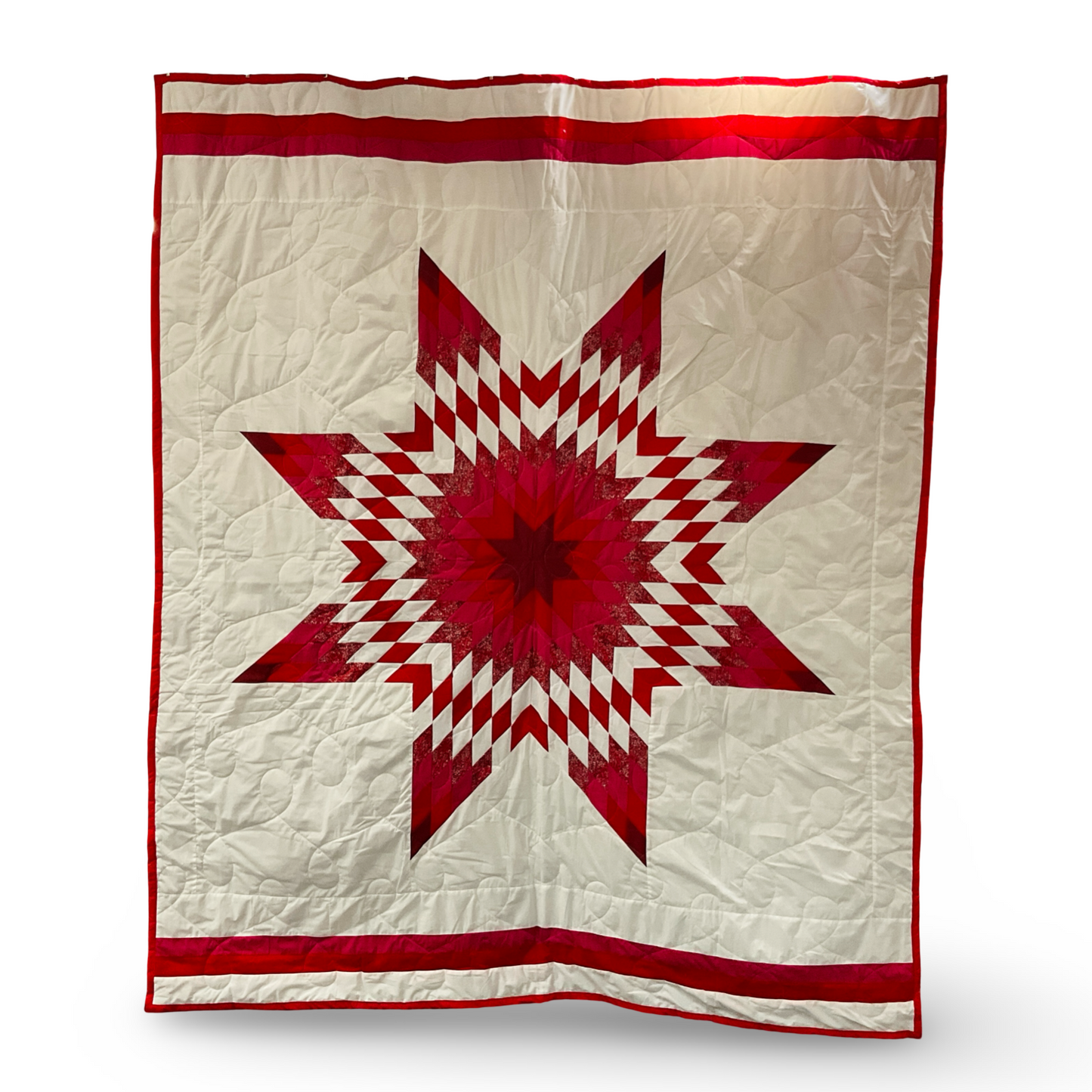 CH Pink Red Cotton Queen Star Quilt