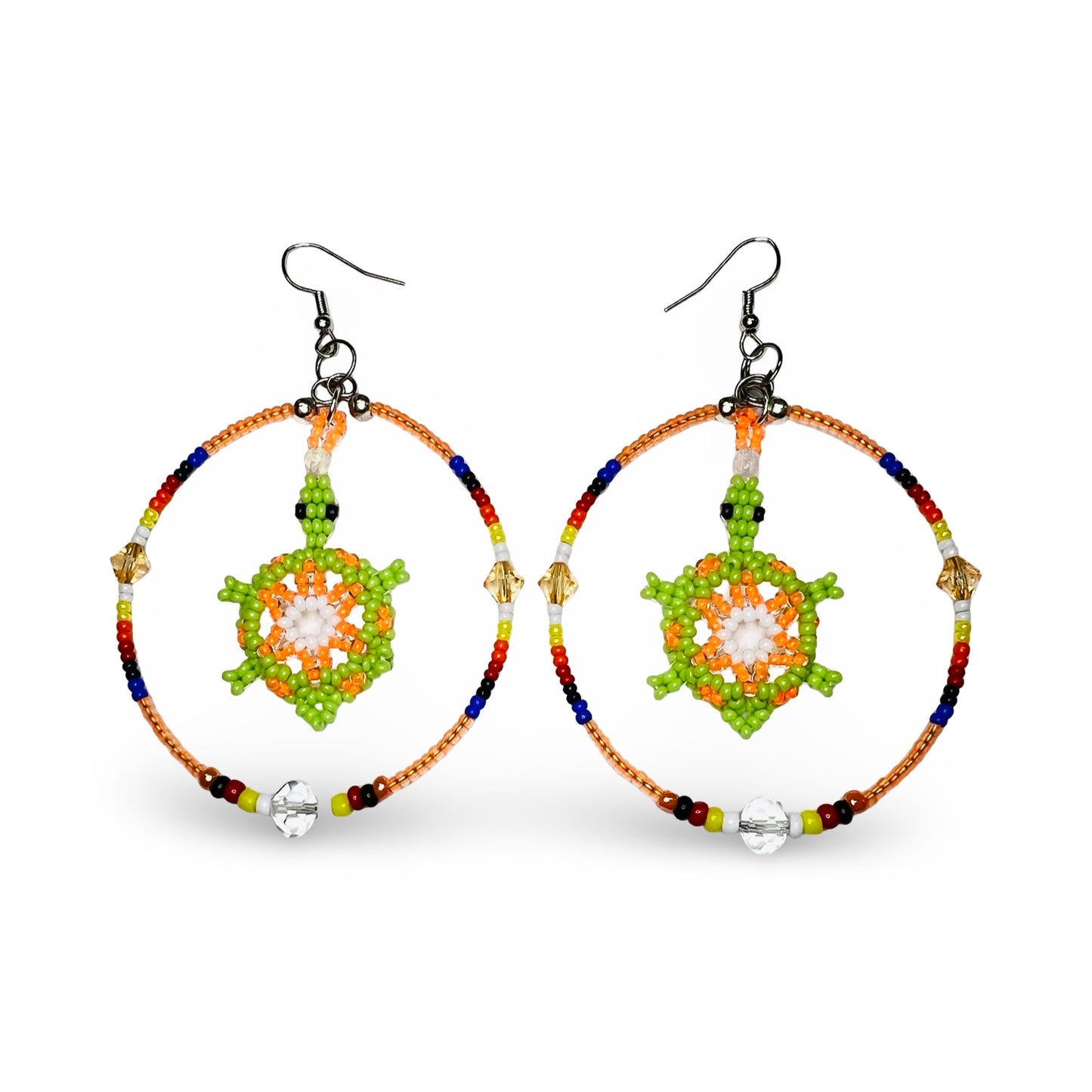 LZ Beaded Hoop w/ Turtle Earrings